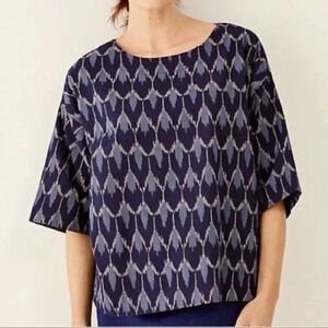 J.Jill Blue Ikat Top